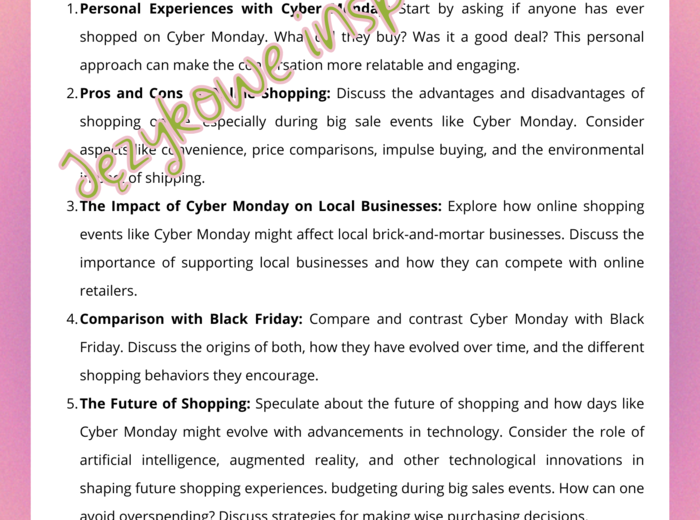 Cyber Monday - gotowa lekcja