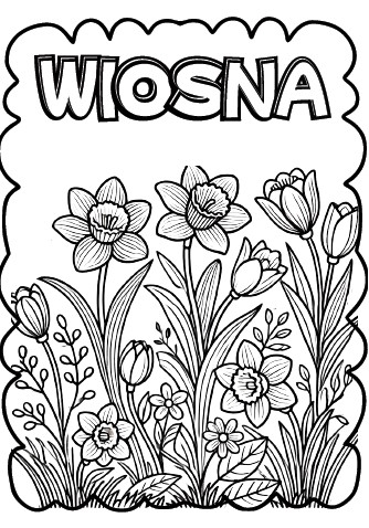 Wiosna - dekoracje, girlanda, kolorowanki