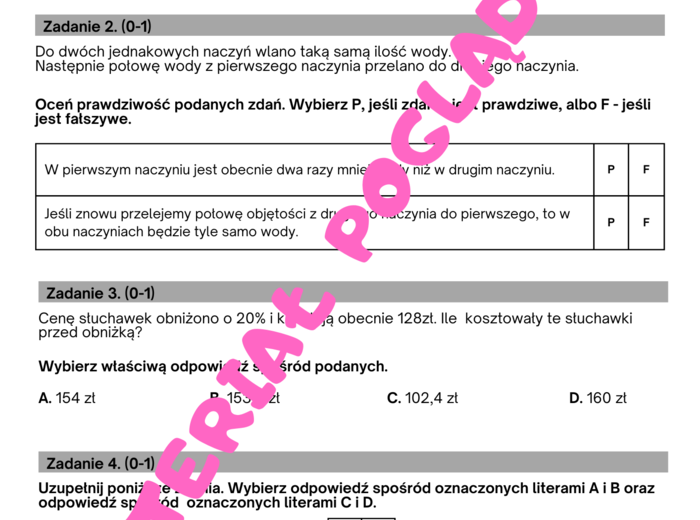 Próbny egzamin ósmoklasisty 2024/2025 matematyka