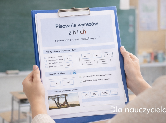 PISOWNIA WYRAZÓW Z H I CH [Karta pracy, sprawdzian]