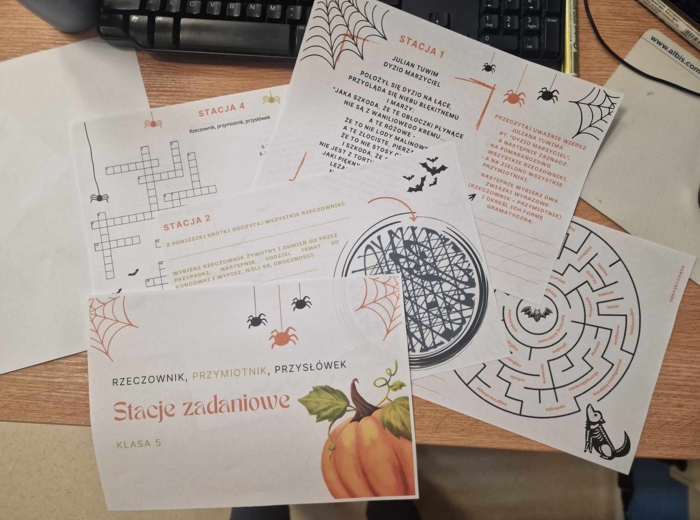 Jesienne gry z rzeczownikiem, przymiotnikiem i przysłówkiem