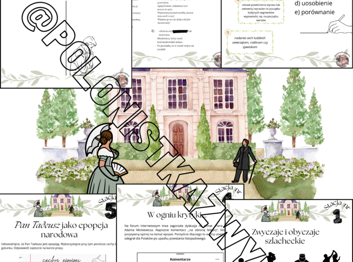 Stacje zadaniowe, Pan Tadeusz Adama Mickiewicza, egzamin ósmoklasisty