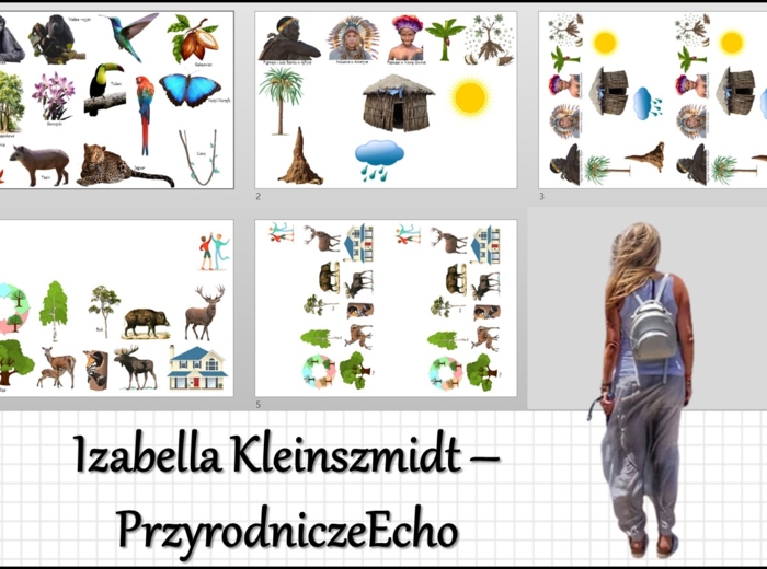 Materiał do wycięcia/wycinanka do notatki „W wilgotnym lesie równikowym i w lasach liściastych i mieszanych” w pdf. Geografia 5, dział „Krajobrazy świata”.