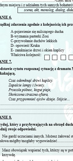 POWTÓRKI PRZED EGZAMINEM. Z BOHATERAMI "DZIADÓW" PRZYPOMINAMY WIEDZĘ O DRAMACIE