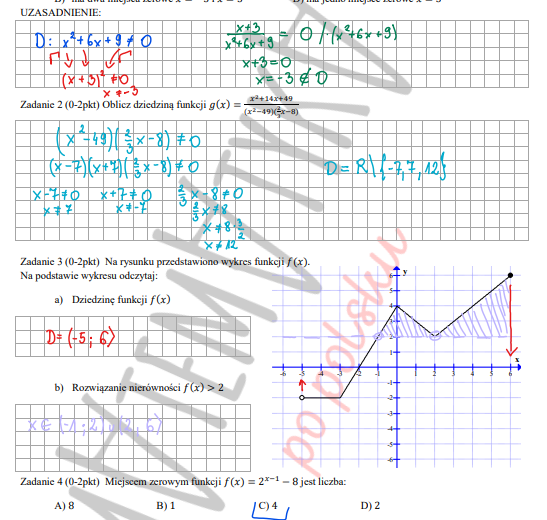 Karta pracy - funkcje - poziom podstawowy