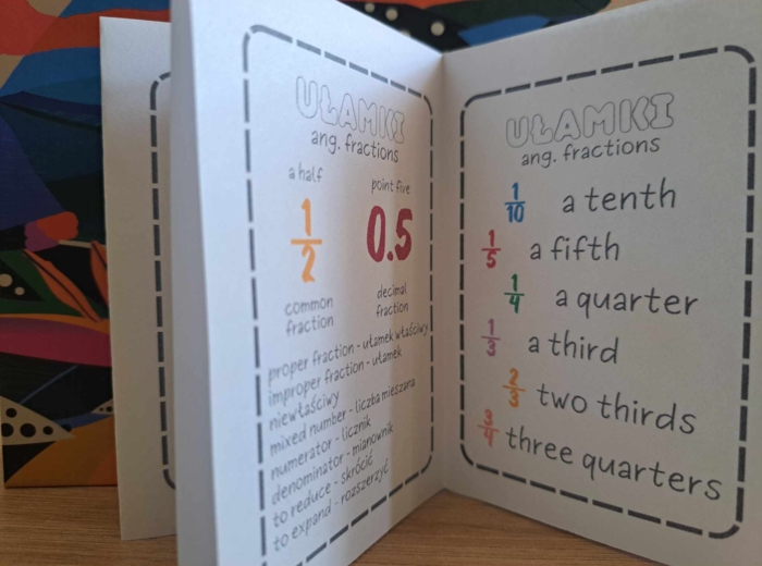 English in Math. Słowniczek polsko angielski (matematyka). Plansze/książeczka/gazetka ze zwrotami w języku angielskim