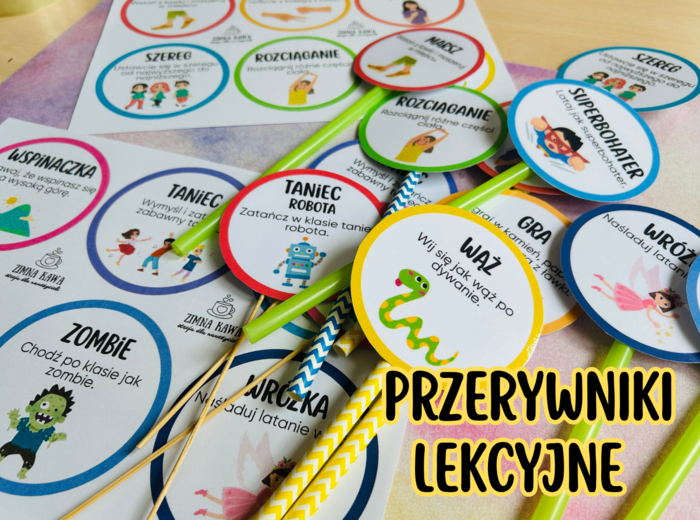 Przerywniki lekcyjne - koła do druku ("lizaki")