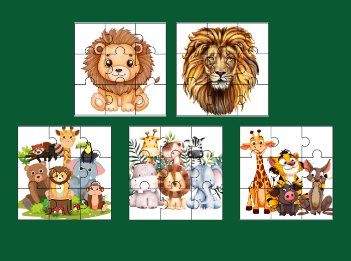 DZIEŃ ZWIERZĄT – puzzle – 15 szt.