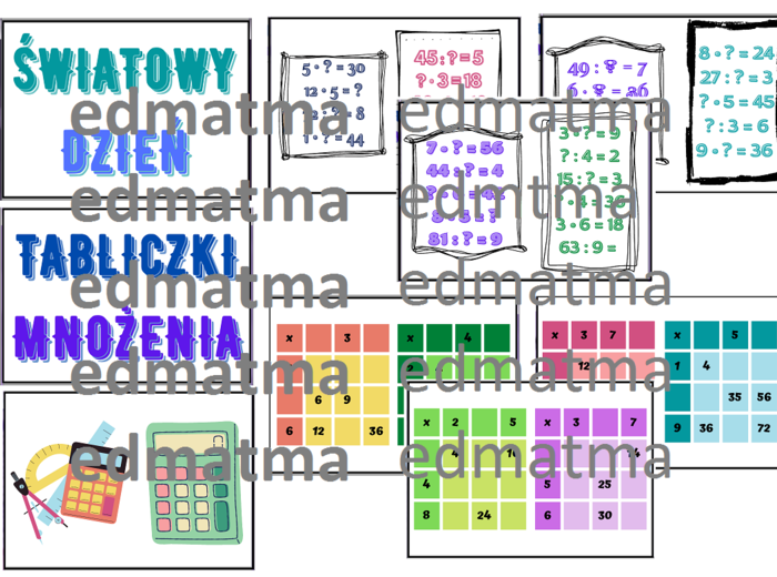 Dzień tabliczki mnożenia - gazetka wersja kolorowa