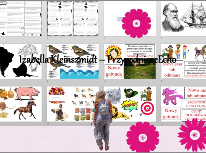 Pomysł na lekcję/karta pracy/stacje zadaniowe/notatki/ materiał do lekcji do tematu „Mechanizmy ewolucji” w pdf. W gratisie niekomercyjny scenariusz lekcji/pomysł na lekcję w programie genial.ly do edycji. Biologia 8. Dział „Ewolucja życia”.