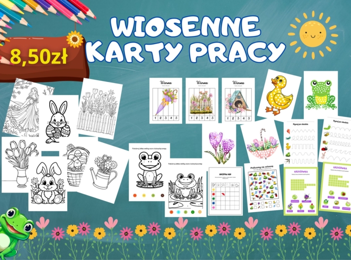 🌼 Wiosenne karty pracy dla przedszkolaków! 🌼