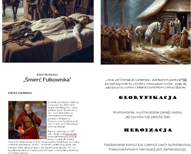 Śmierć Pułkownika Adam Mickiewicz - lekcja prezentacja