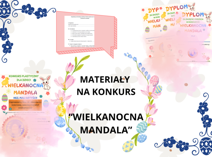 Konkurs  WIELKANOCNA MANDALA - Regulamin, plakat, dyplomy - materiały na konkurs