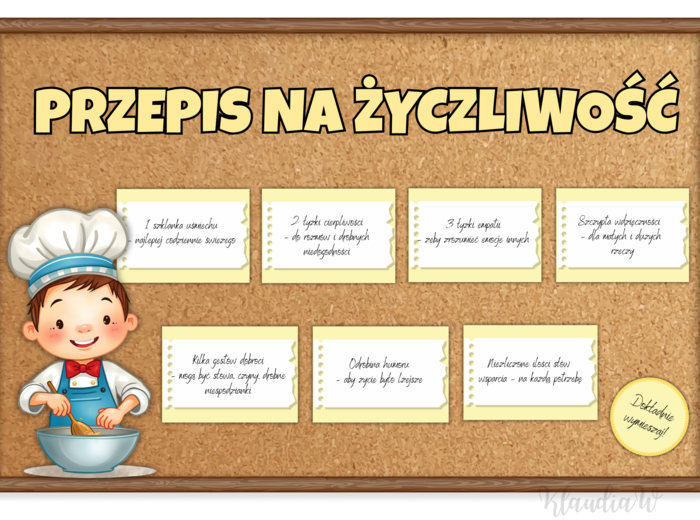 Przepis na życzliwość - gazetka szkolna na Dzień Życzliwości