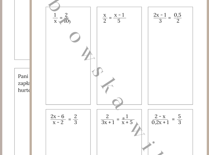Proporcje - karta pracy