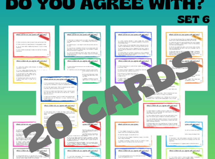 WHICH OPINION DO YOU AGREE WITH? CARDS SET 6