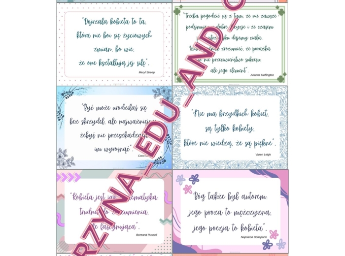 Kupony z cytatami - Dzień Kobiet