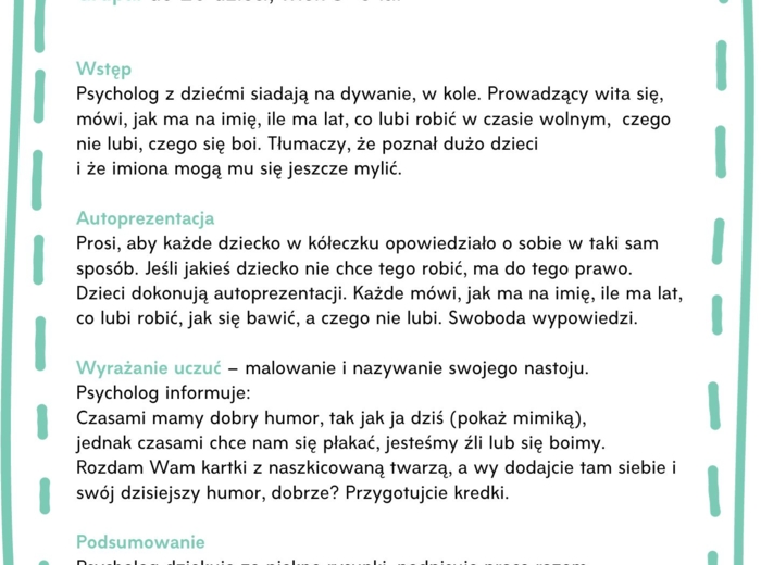 10 scenariuszy zajęć psychologicznych