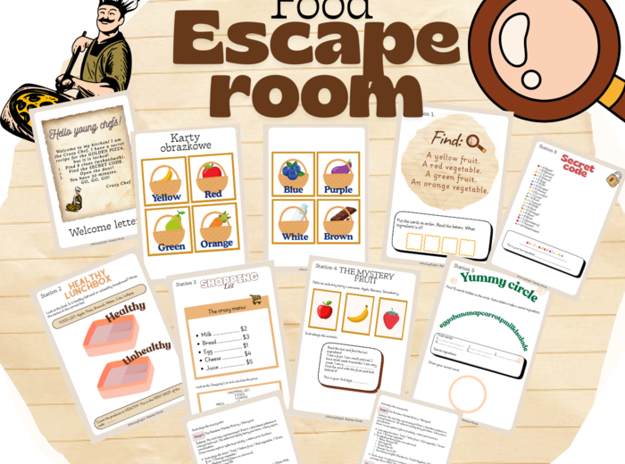Escape room - food ,  język angielski