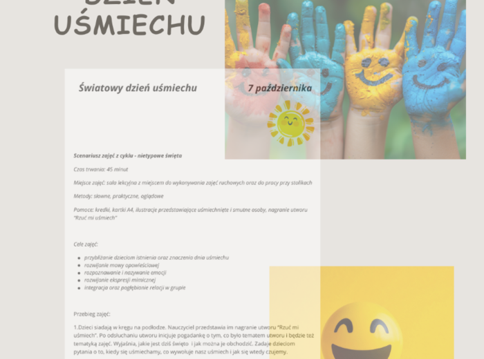 Scenariusz zajęć Dzień uśmiechu