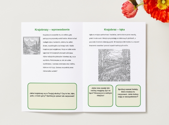 Kolorowanki. Ekolog w terenie. Zwierzęta. Rośliny. Krajobrazy