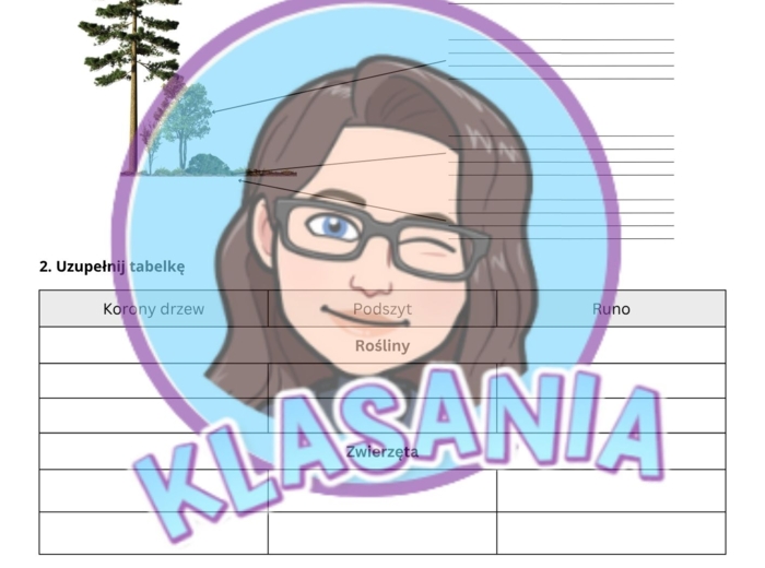 Kartkówka Las- klasa 3