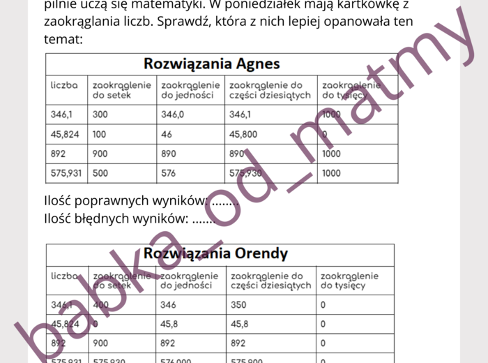 Andrzejkowa matematyka dla kl. 7 - 8