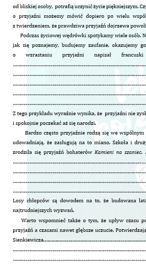 TRZY ROZPRAWKI DO UZUPEŁNIENIA: TĘSKNOTA, PRZYJAŹŃ, ODWAGA.