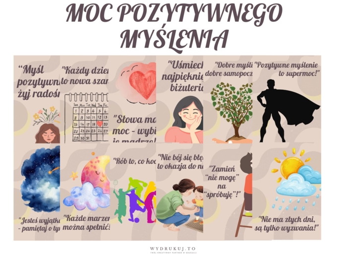 "Moc pozytywnego myślenia" - gazetka skierowana do uczniów szkoły podstawowej