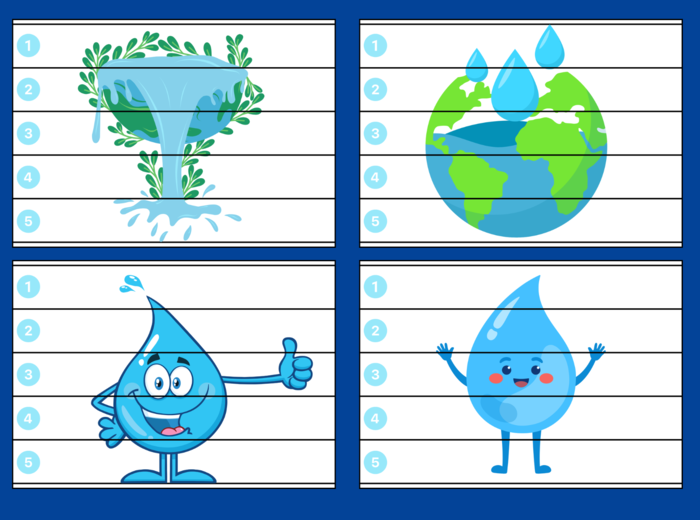 DZIEŃ WODY – puzzle – EKOLOGIA – wiosna - biblioteka – świetlica – przedszkole – 12 wersji