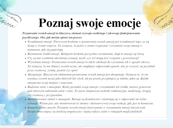 ,,To, co mnie uskrzydla. Jak dbać o zdrowie psychiczne?"- materiał na gazetkę+prezentacja na zajęcia z peadagogiem, wychowawcą, psychologiem.