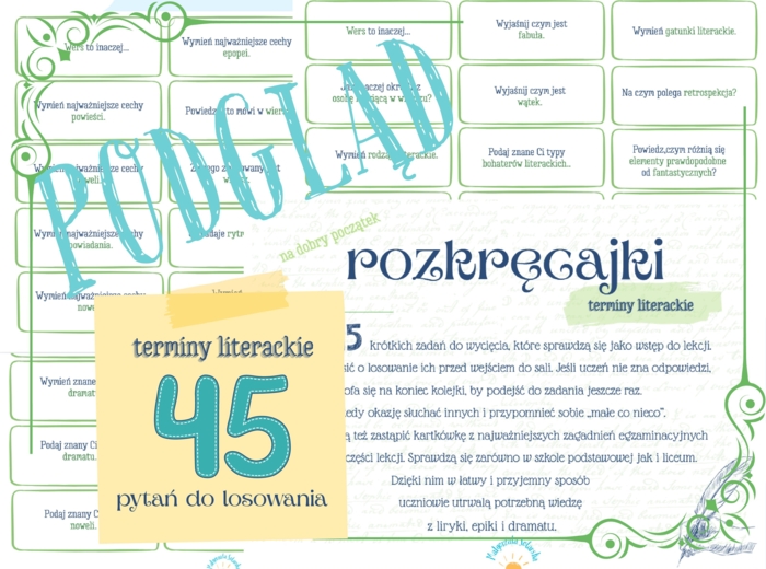 Rozkręcajki-terminy literackie