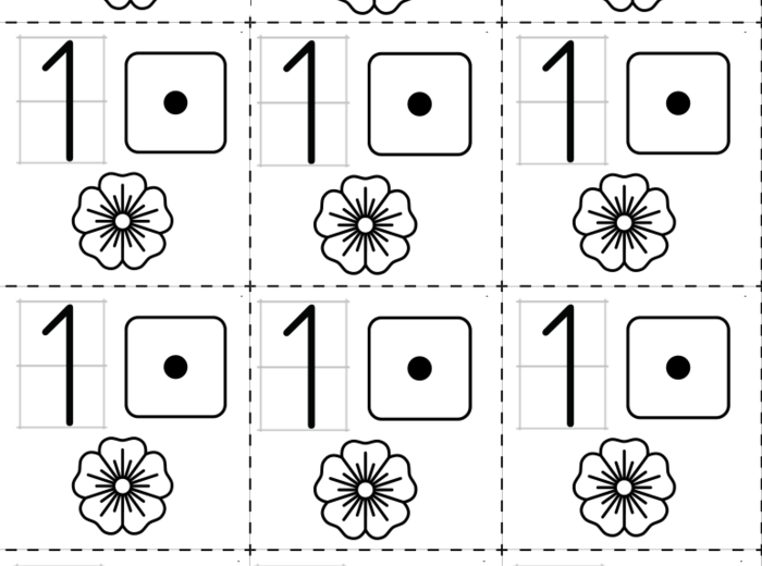 Cyfry 0-9- wklejki do zeszytu