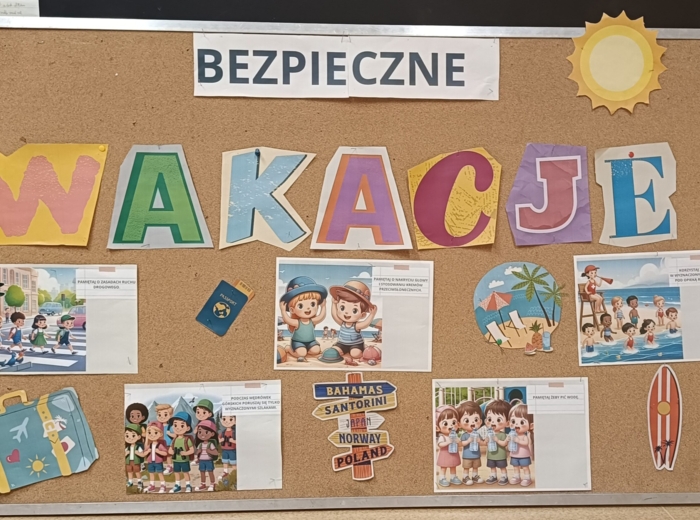 Gazetka "Bezpieczne wakacje" i kolorowanka XXl oraz A4