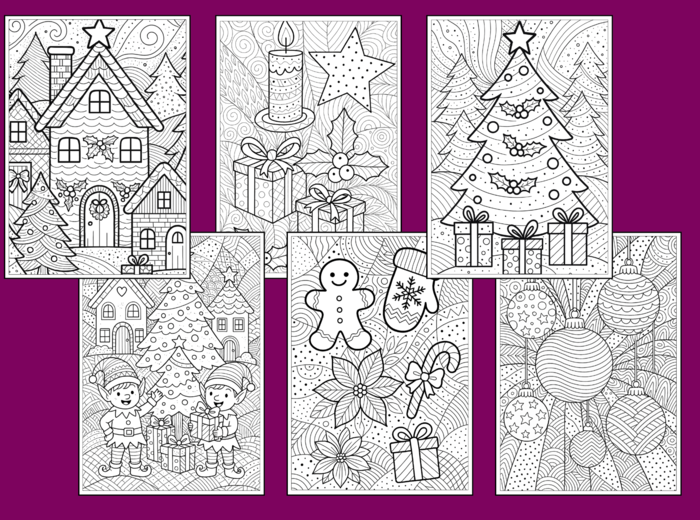 🎄🎅 Świąteczne Kolorowanki Zentangle – Relaks, Kreatywność i Magia Świąt! ✨- Boże Narodzenie - mikołajki - zima - 35 szt.