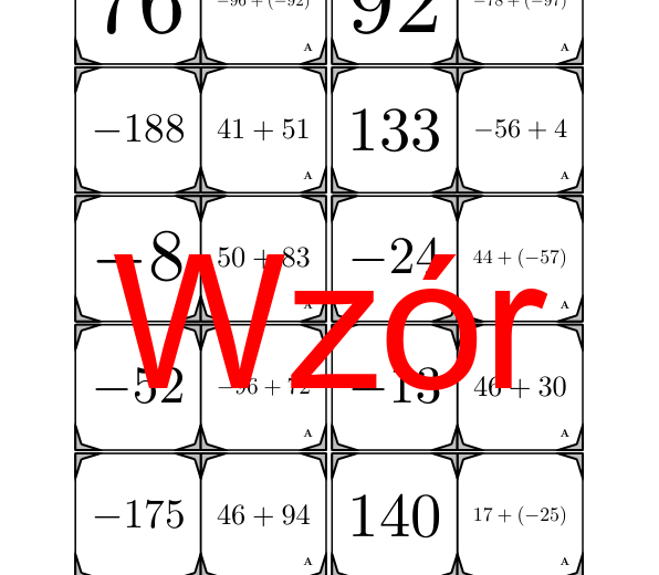 Domino - Dodawanie liczb całkowitych | matematyka