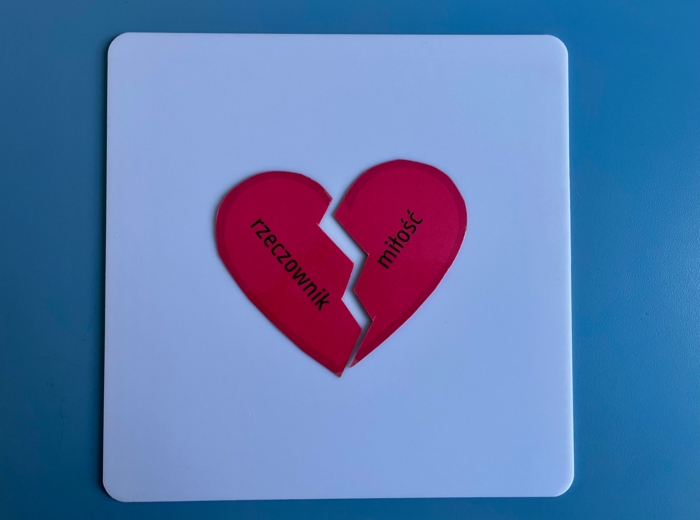 Puzzle - części mowy - walentynki