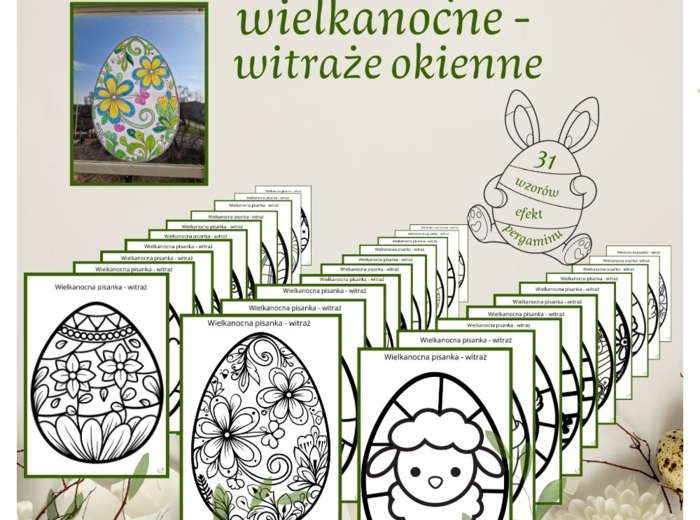 Wielkanocne pisanki - kolorowanki - witraże dla wielu grup wiekowych