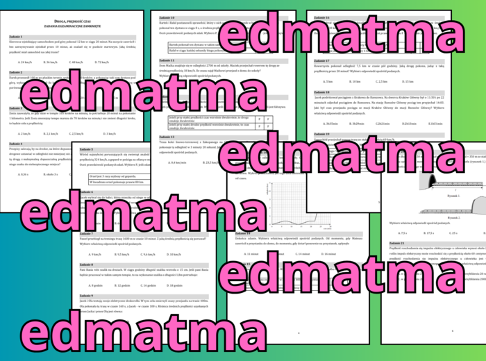 E8 – zadania egzaminacyjne – droga, prędkość, czas (zadania zamknięte)