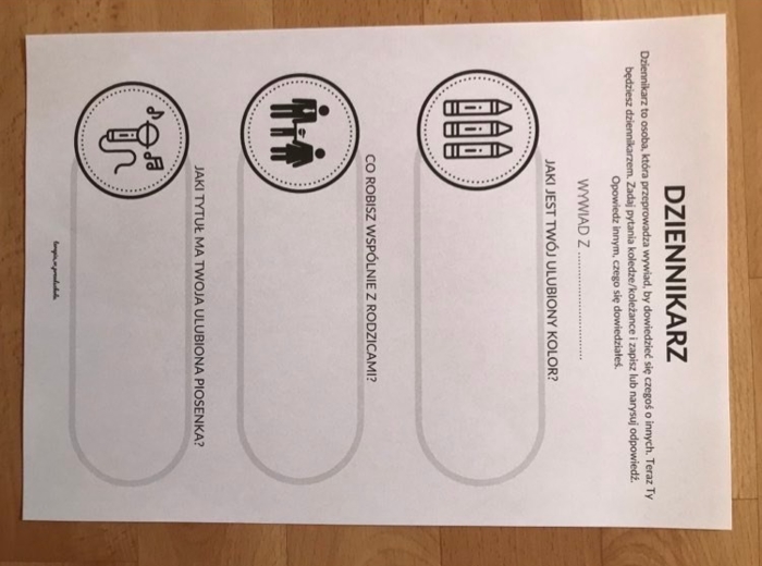 DZIENNIKARZ cz. 2 - karty z pytaniami #TUS #treningumiejętnościspołecznych