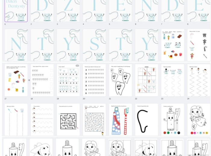 Dzień Dentysty - Girlanda+ zadania 40 STRON!