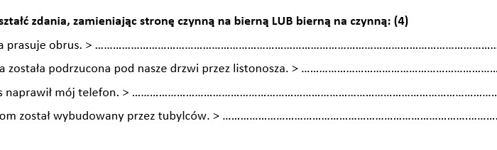 Przekrojowy sprawdzian z zakresu fleksji