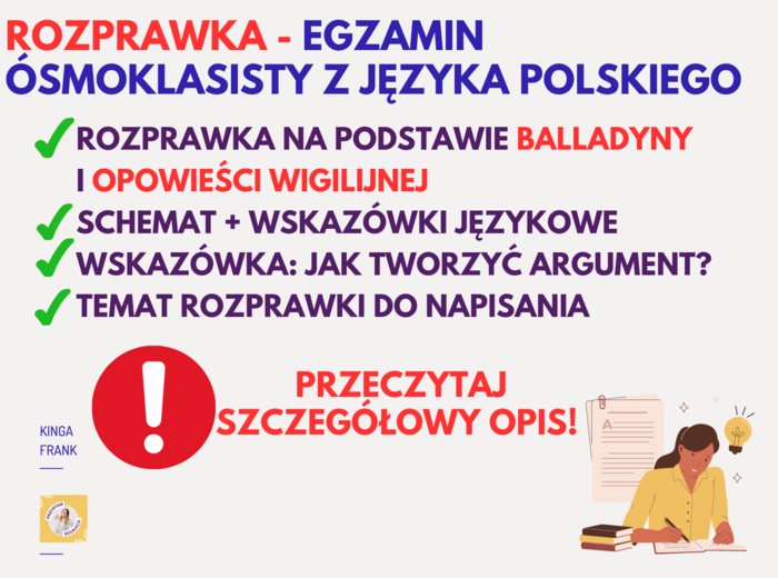 📚 ROZPRAWKA - egzamin ósmoklasisty 2025 r. #schemat #wzór #temat