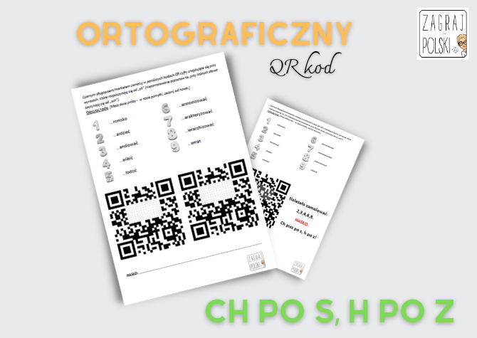Ortograficzny kod QR do zamalowania - pisownia ch po s oraz h po z