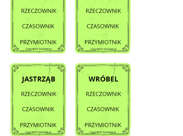 Klamerkowe części mowy - wyrazy