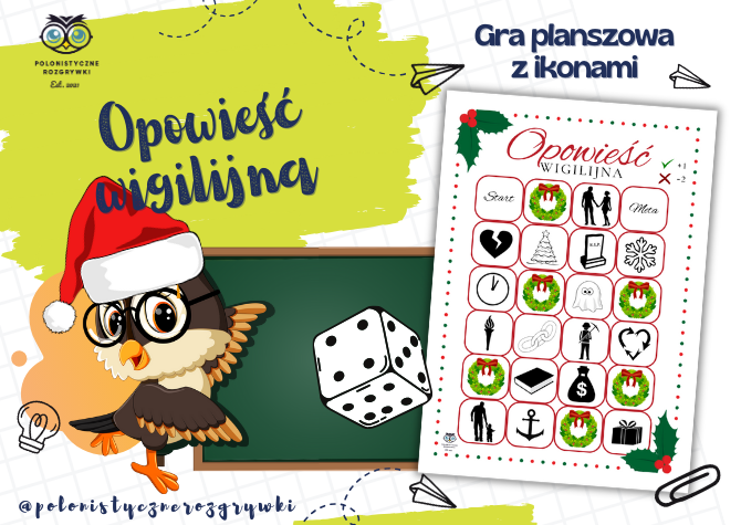 Opowieść wigilijna. Gra planszowa z ikonami. Ikony. Egzamin ósmoklasisty. Lektury obowiązkowe