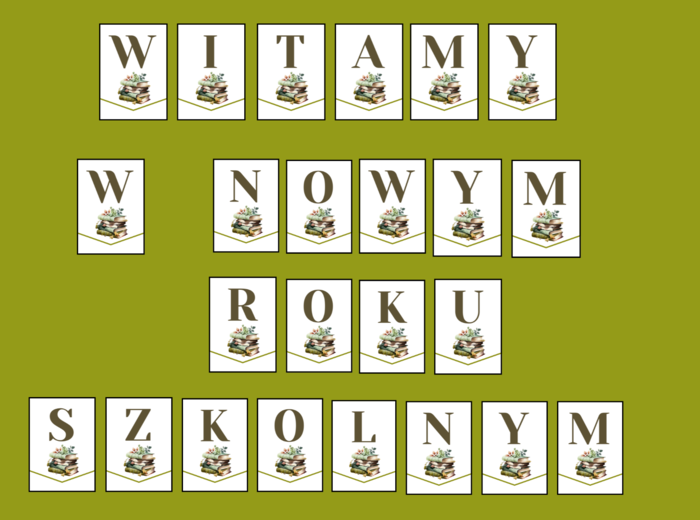 POWRÓT DO SZKOŁY – girlanda – napis – gazetka - szkoła - wersja 4