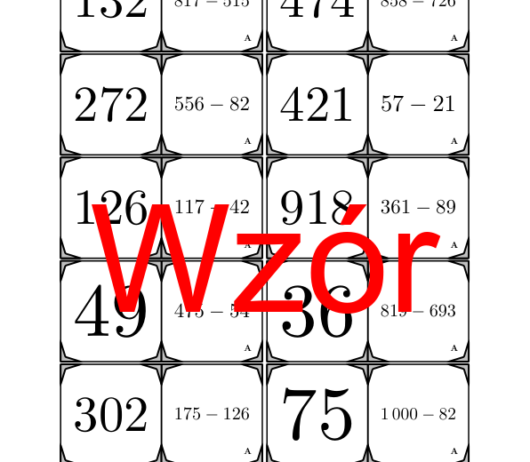 Domino - Odejmowanie do 1000 | matematyka