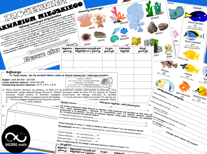 Pole powierzchni i objętość prostopadłościanu. Projekt matematyczny: Zaprojektuj Akwarium. Nauczanie Oparte na Projektach (PBL) dla kl.5-8.