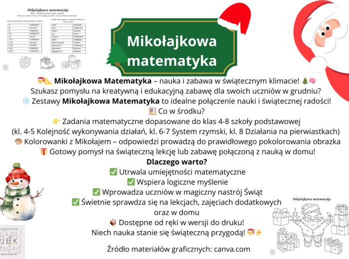 Mikołajkowa matematyka - wprowadź uczniów w magię świąt na matematyce